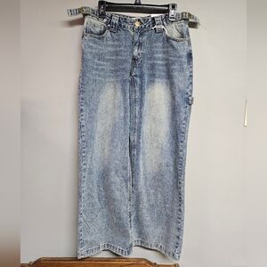 Disclosure Junior's Size 9  Wide Leg Jeans Low Rise Acid Wash Pants